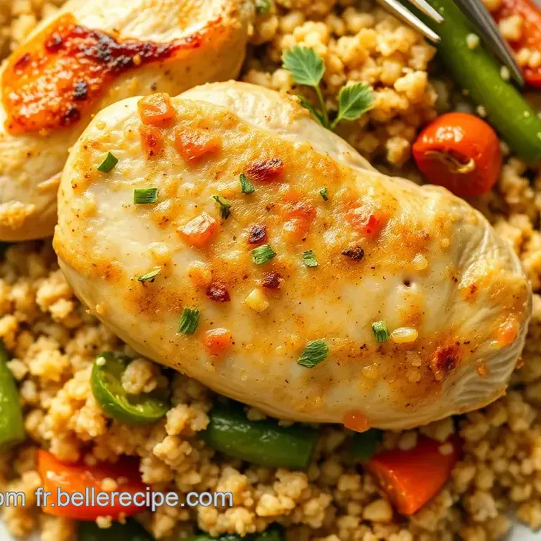 Poulet Saut&eacute;s aux L&eacute;gumes Croquants Servi sur Quinoa