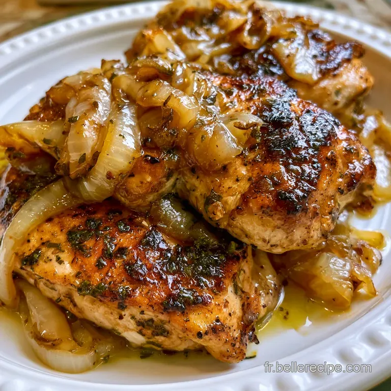 Morceaux de viande juteuse pos&eacute;s sur un lit de riz blanc, napp&eacute;s d'une sauce onctueuse aux oignons fondants et olives.
