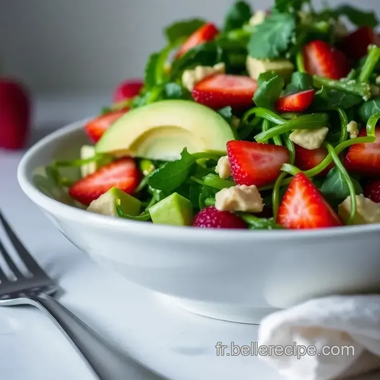 Printemps En Bouche: Salade &Eacute;pinards Fraises & Avocat presentation