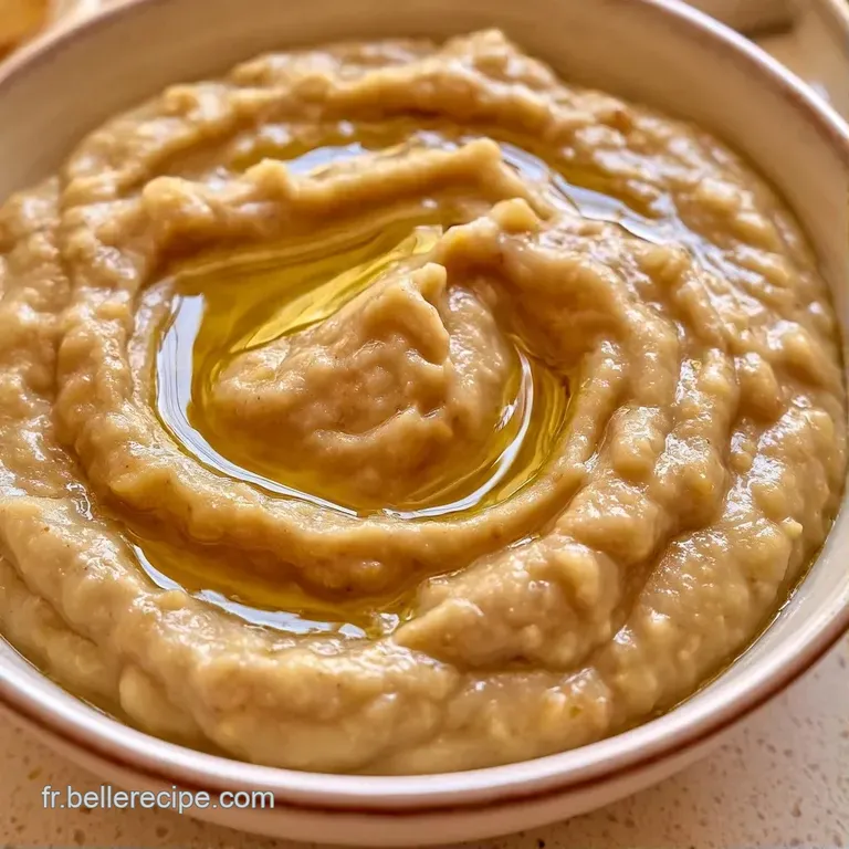 Pur&eacute;e velout&eacute;e dans un bol en c&eacute;ramique blanche, d&eacute;cor&eacute;e de grains de grenade rouges et d'une pinc&eacute;e de paprika fum&eacute;.