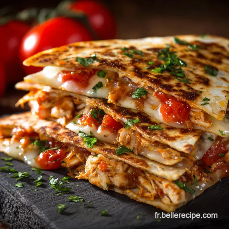 Quesadillas Poulet Tomate La Recette Facile Au Poulet Fum&eacute; Et Fromage Coulant presentation
