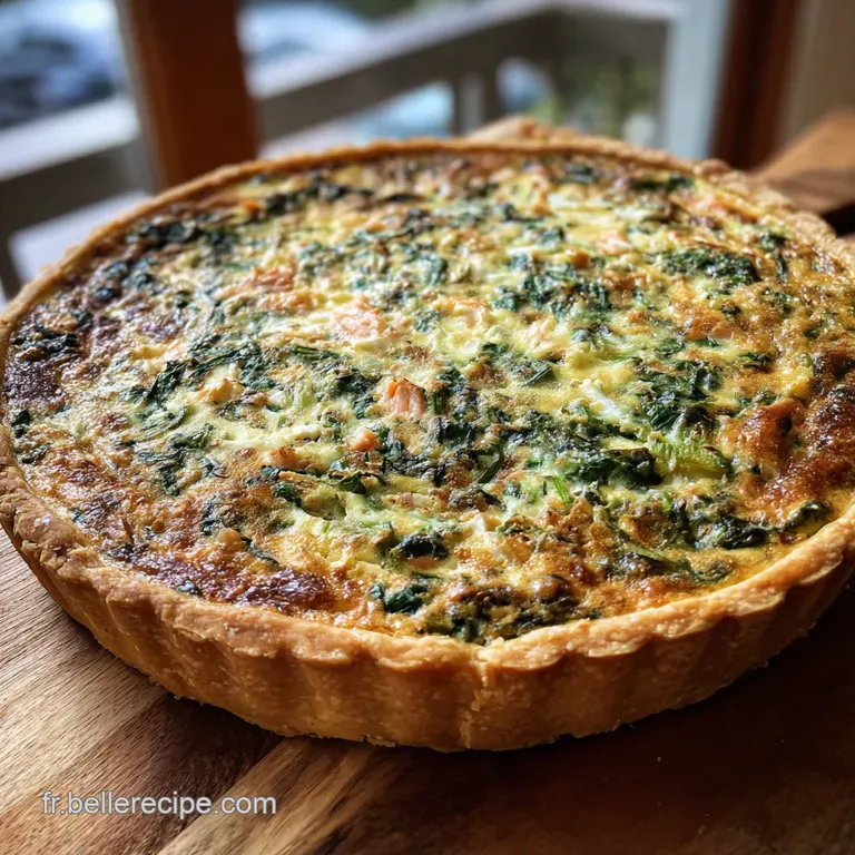 Quiche Atlantique Ultrafacile Aux &Eacute;pinards Et Saumon Fum&eacute; presentation