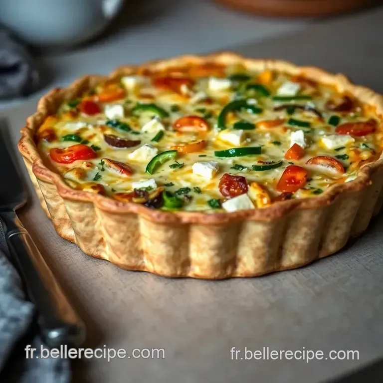 Quiche Aux L&eacute;gumes Color&eacute;s Et Fromage De Ch&egrave;vre presentation