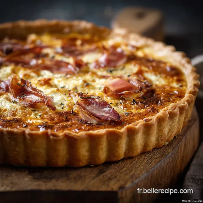La Quiche Bistrot Parfaite Poireau Ch&egrave;vre Affin&eacute; Et &Eacute;clats De Jambon Sec presentation