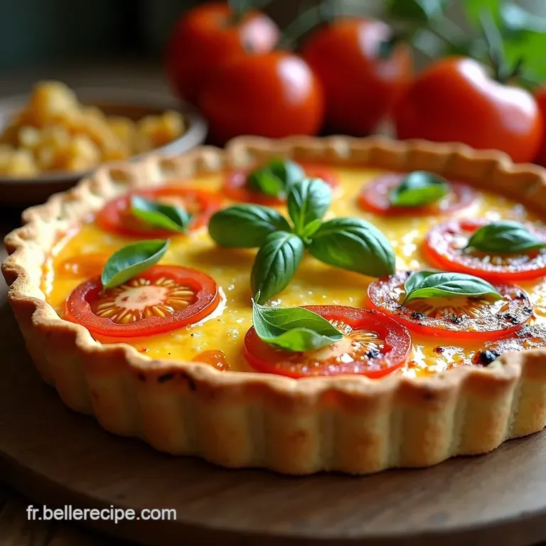 Quiche Soleil D&eacute;t&eacute; Sans P&acirc;te Tomates Et Basilic Frais presentation