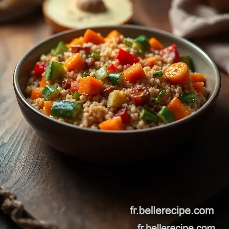Quinoa Aux L&eacute;gumes Saut&eacute;s Et Vinaigrette Citronn&eacute;e presentation