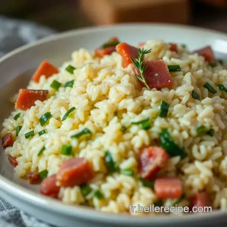 Risotto Vert Printanier Au Jambon De Parme Croustillant presentation