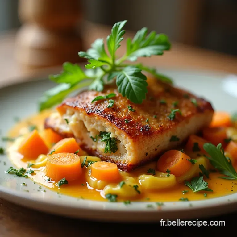 Le Palet Savoureux Feuillet&eacute; Roul&eacute; &agrave; la Viande Hach&eacute;e Carottes et Herbes Fra&icirc;ches