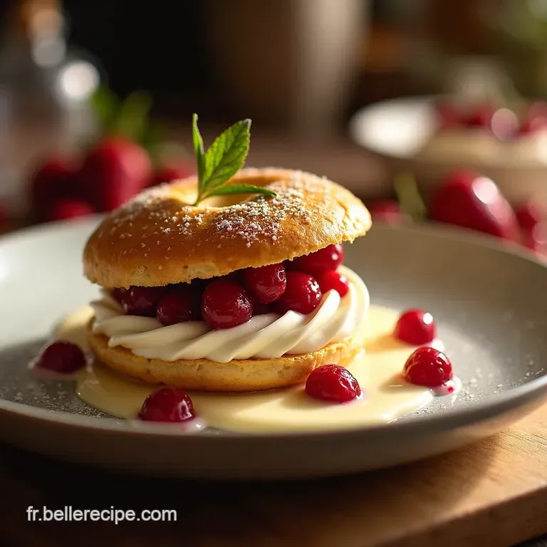 Le Soleil En Bouche Sabl&eacute; Breton Croustillant Cr&egrave;me Diplomate Vanill&eacute;e Et Fruits Rouges De Saison presentation