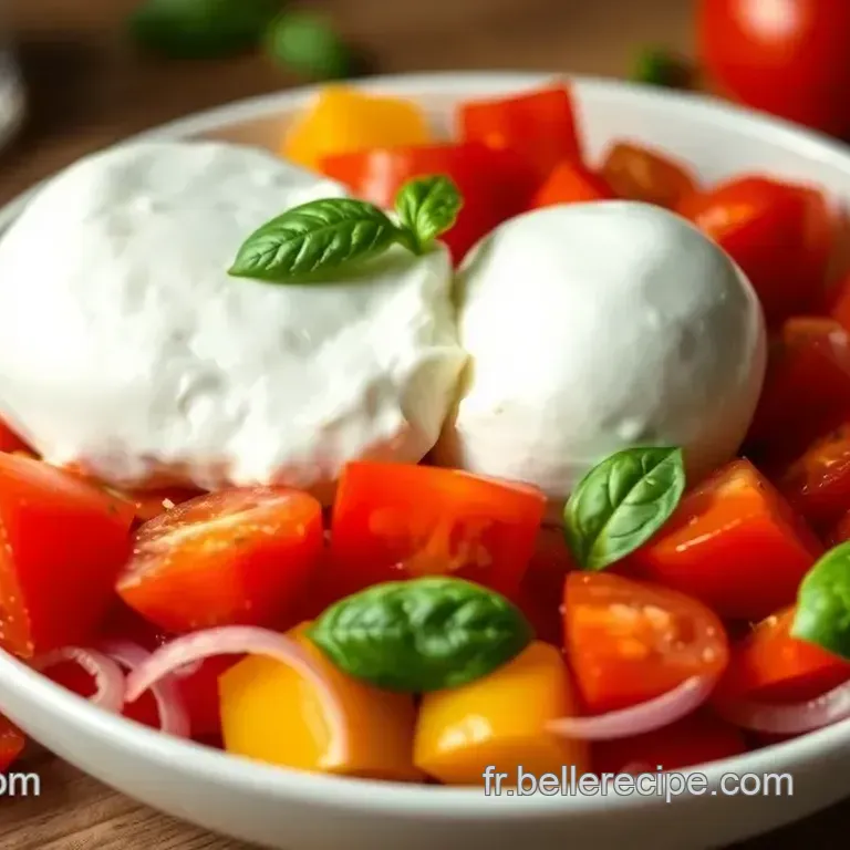 Salade Burrata aux Tomates Cerises et au Basilic
