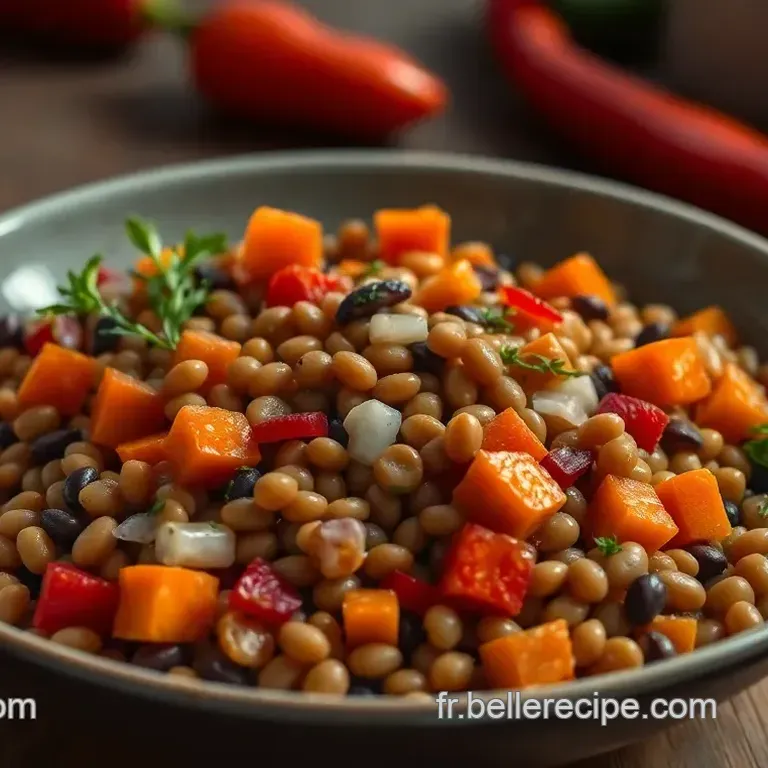 Salade de Lentilles Beluga aux L&eacute;gumes Croquants et Vinaigrette au Miel