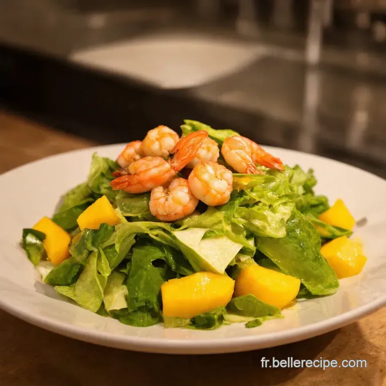 Salade Tha&iuml; Aux Crevettes Et &Agrave; La Mangue presentation