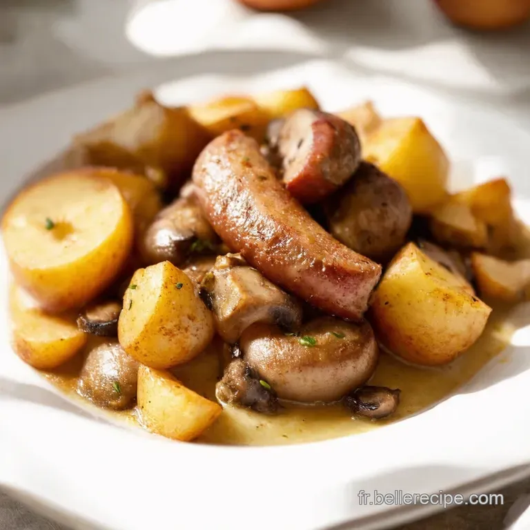 Saucisses Champignons et Pommes &agrave; la Campagnarde
