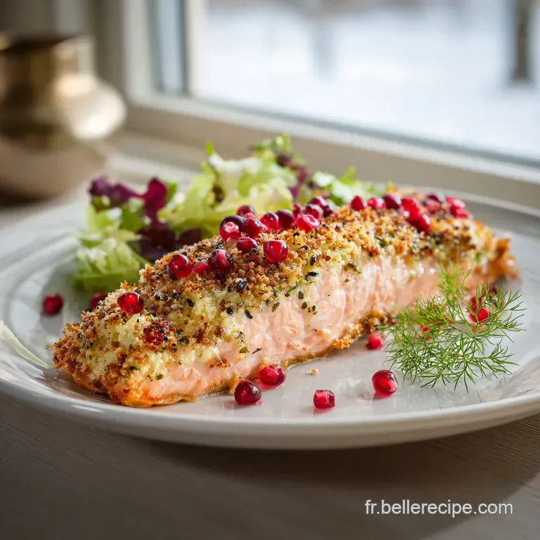 Saumon de No&euml;l en Cro&ucirc;te de Baies Roses