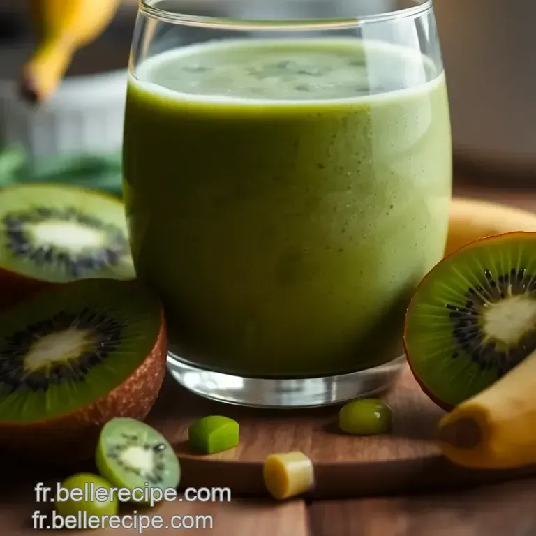 Smoothie Vert Detox Aux &Eacute;pinards Et Au Kiwi presentation