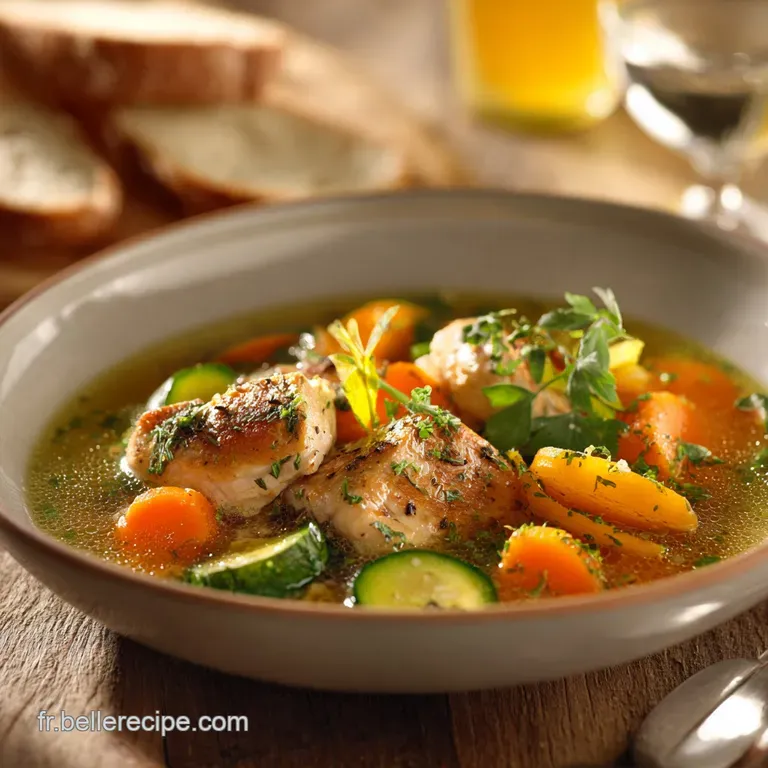 Le Bouillon Dor&eacute; Soupe de Poulet aux L&eacute;gumes Racines Simple et Raffin&eacute;e