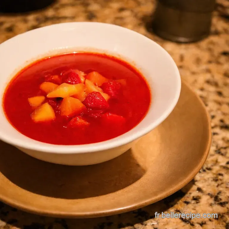 Soupe Estivale De Fruits Rouges &Agrave; La Menthe Fra&icirc;che presentation