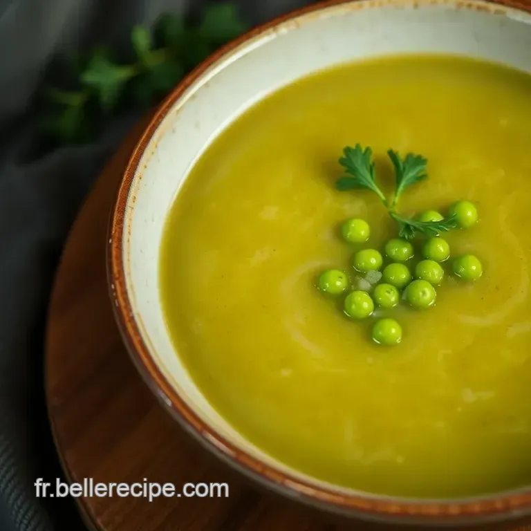 Soupe Petit Pois : Velout&eacute; De Petits Pois Menthol&eacute; presentation