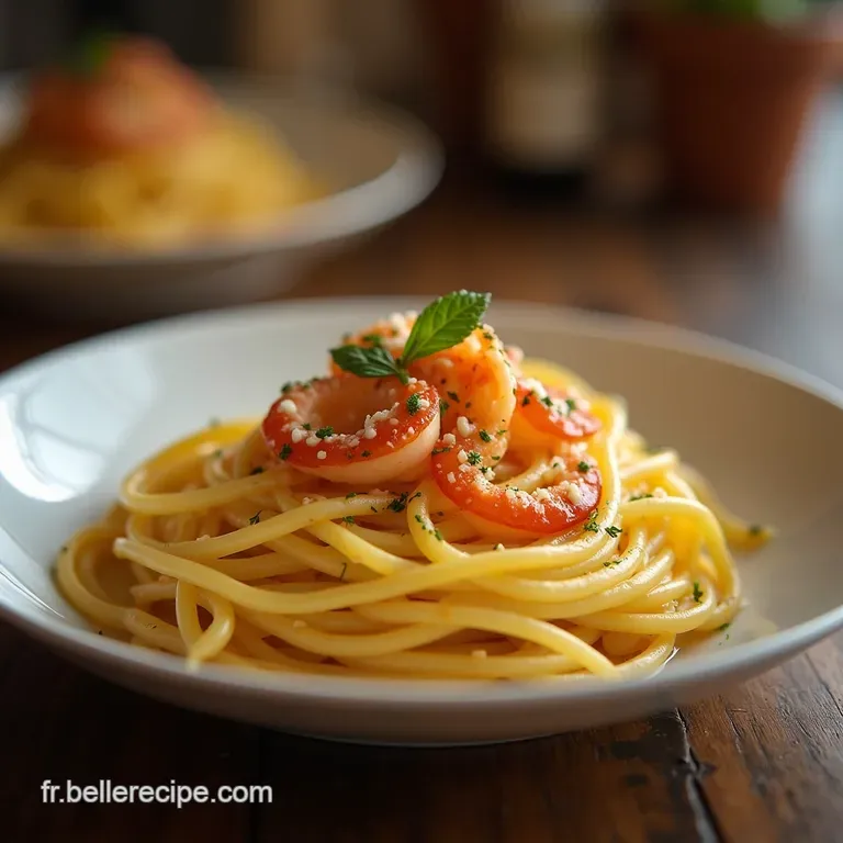 Les Fines Bulles De La Mer Spaghetti Cr&eacute;meux Au Saumon Fum&eacute; Aneth Frais Et Zeste De Citron presentation