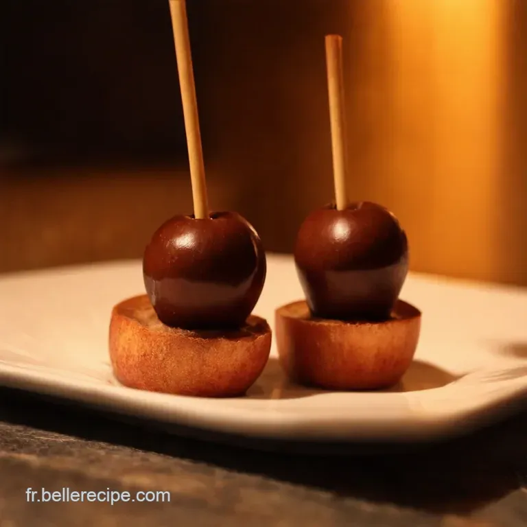 Sucettes De Pommes Au Chocolat Croquant Et Pralin&eacute; presentation
