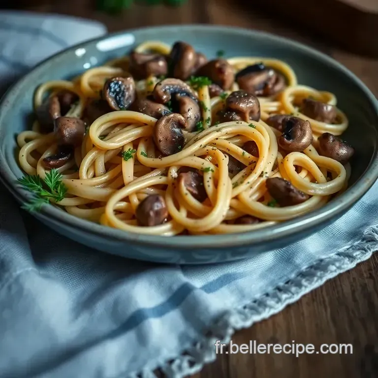 Tagliatelles Aux Champignons Truff&eacute;es presentation