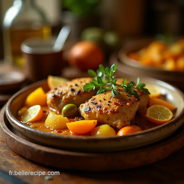 Le Classique Incontournable Tajine De Poulet Aux Citrons Confits Et Olives Vertes presentation