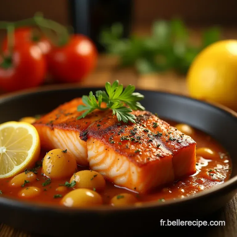 Tajine De Saumon Aux Citrons Confits Et &Eacute;pices Dautomne presentation