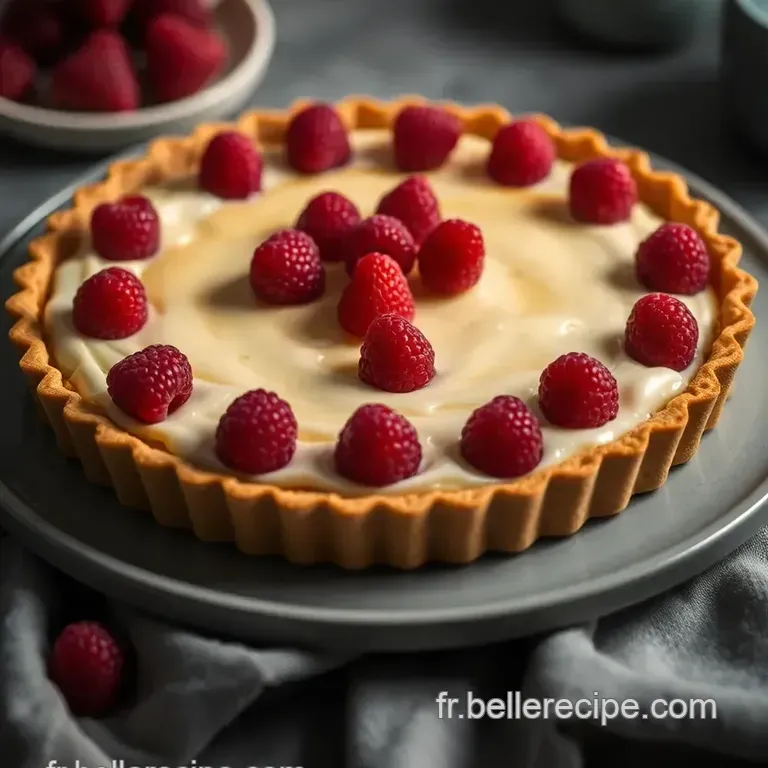 Tarte Au Fromage Frais Et Aux Framboises presentation