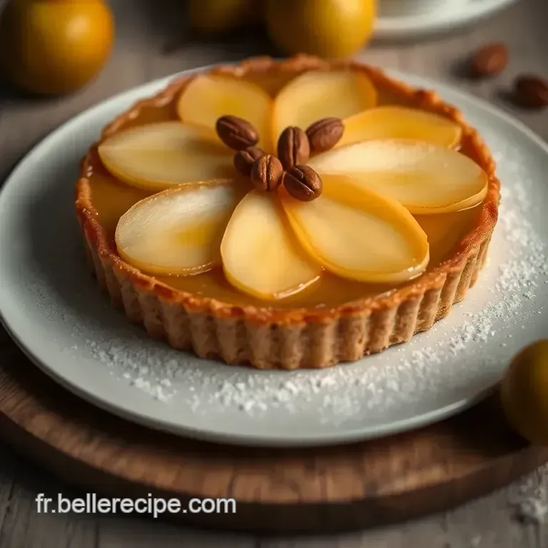 Tarte Aux Poires Caram&eacute;lis&eacute;es Et Amandes presentation