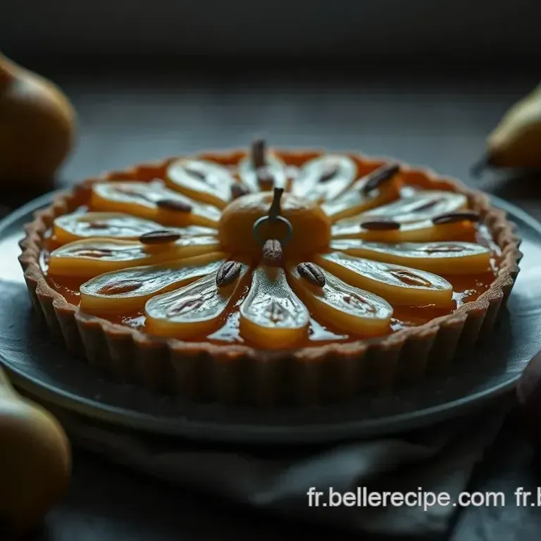 Tarte aux Poires Caram&eacute;lis&eacute;es et Amandes