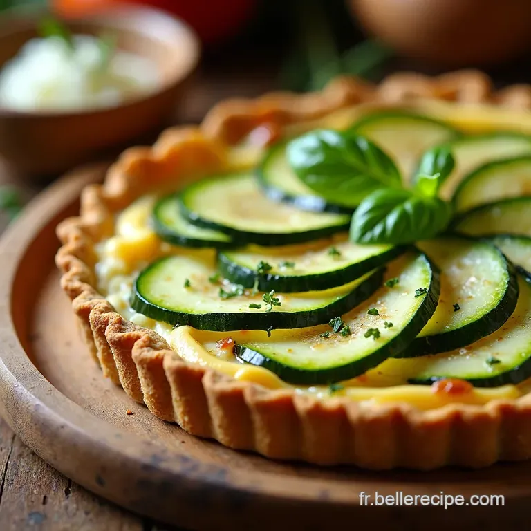 Tarte Fine Courgette Ch&egrave;vre Frais Et Thym L&eacute;vasion Gourmande Et L&eacute;g&egrave;re presentation