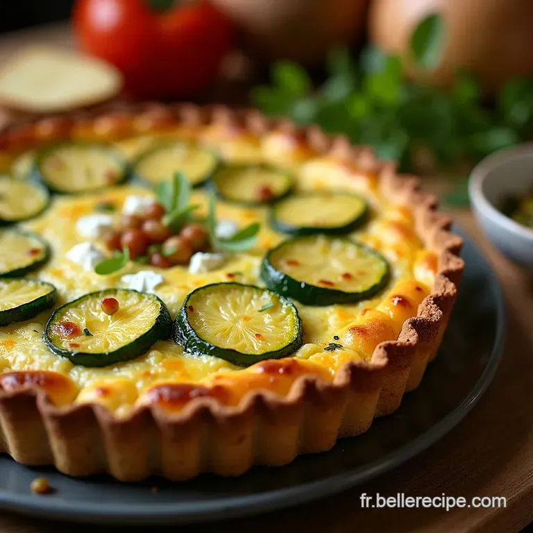 Tarte Courgettes Ensoleill&eacute;e Au Ch&egrave;vre Frais presentation