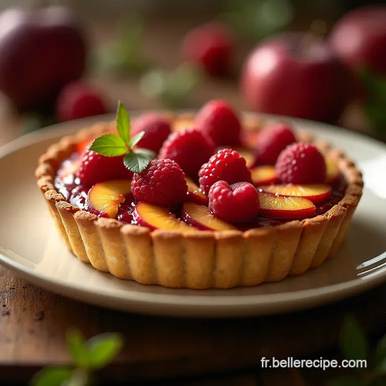 La Symphonie Estivale Tarte Classique Aux P&ecirc;ches M&ucirc;res Et Framboises Fra&icirc;ches presentation