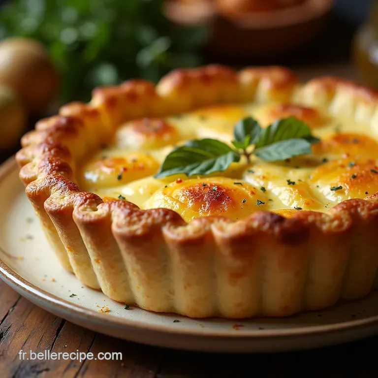Tarte Croustillante De Nos Campagnes Roquefort Affin&eacute; Pommes De Terre Fondantes Et Noix Torr&eacute;fi&eacute;es presentation