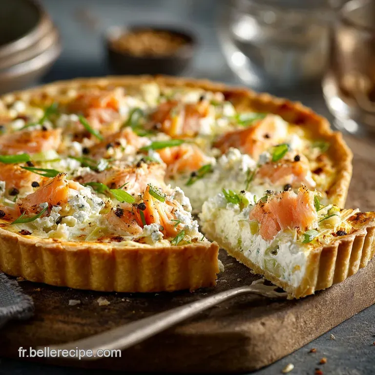 Tarte Au Saumon Poireau Ricotta Lalliance L&eacute;g&egrave;re Du Saumon Et De La Ricotta presentation