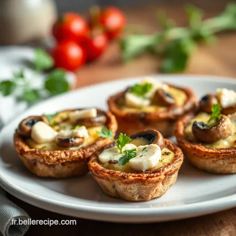 Tartelettes Gourmandes aux Champignons et Ch&egrave;vre Frais