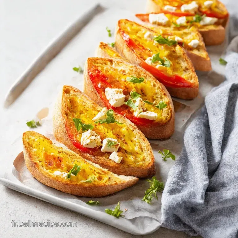 Tartines Cr&eacute;meuses aux Poivrons et Feta Le Soleil dans Votre Ap&eacute;ro