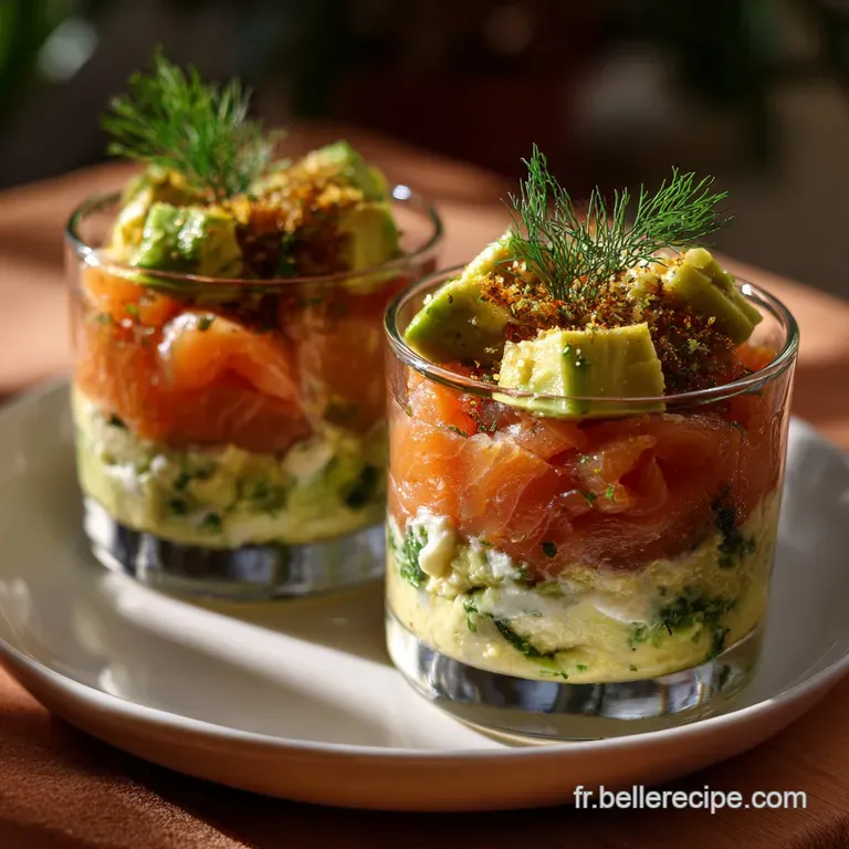 Elegant verrines arranged on a wooden board, showcasing the creamy avocado and lime layers, garnished with a lime wedge.