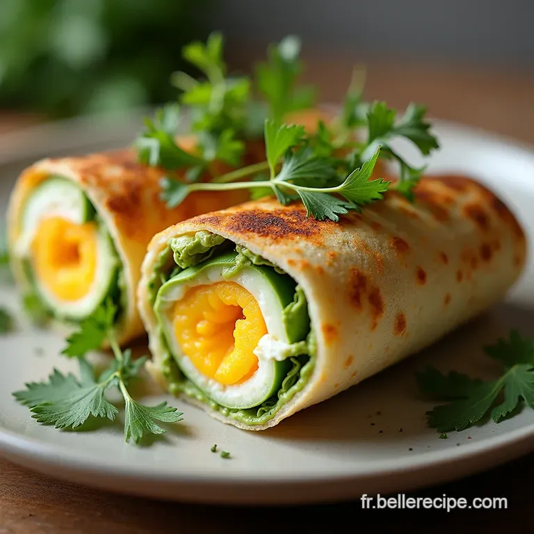 Le Wrap Petit Matin R&eacute;confortant Avocat Cr&eacute;meux et &OElig;ufs Brouill&eacute;s &agrave; la Fines Herbes
