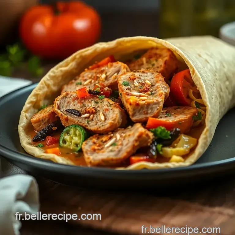 Wrap Poulet Savoureux Aux &Eacute;pices M&eacute;diterran&eacute;ennes presentation