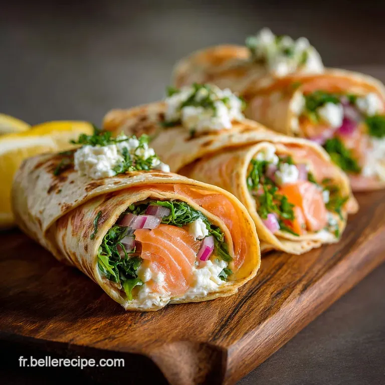 Wrap au saumon et ch&egrave;vre : L&eacute;l&eacute;gance du d&eacute;jeuner express